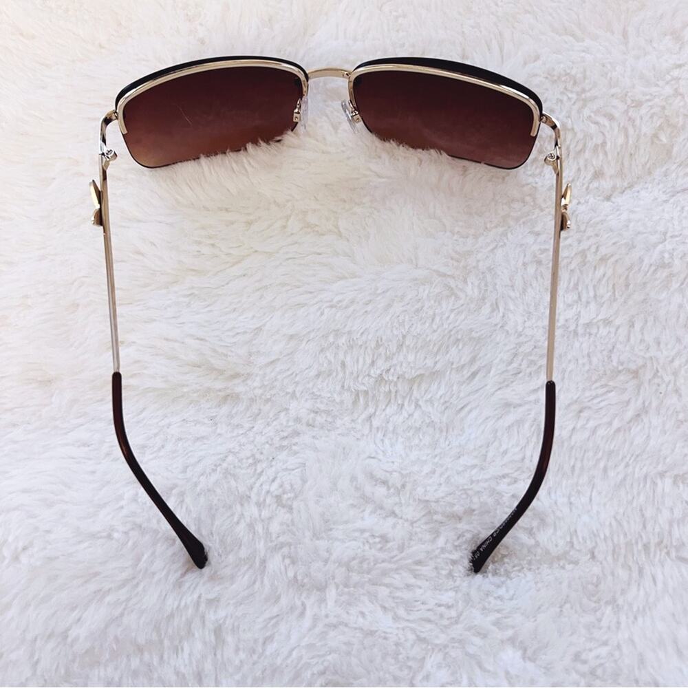 Delia Brown Rimless Butterfly Accent Sunglasses - Picture 9 of 10